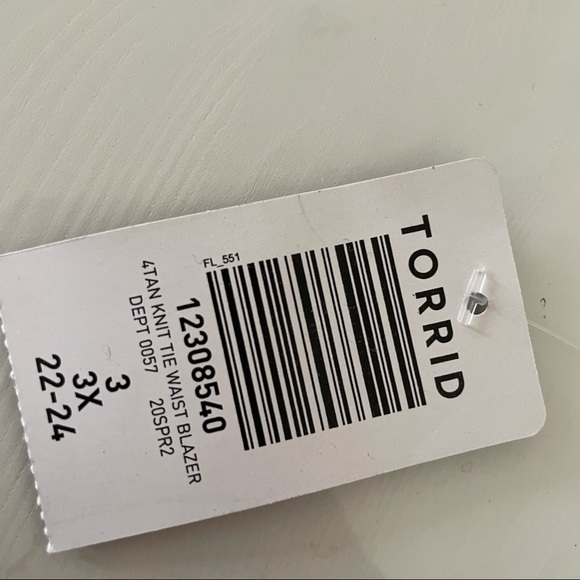 Torrid Women’s Tan Knit Tie Waist Blazer 3X NWT - Picture 5 of 15